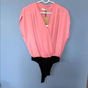 Kori NWT Wrap Front Blouse Bodysuit